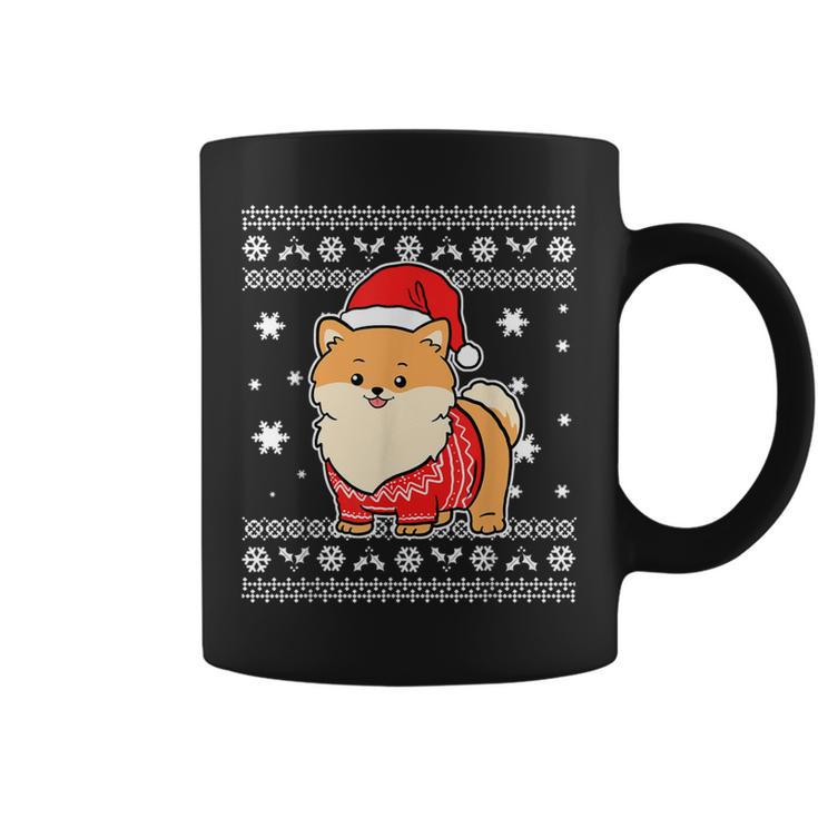 Pomeranian Ugly Christmas Sweater Coffee Mug