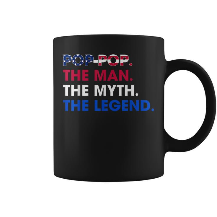 Poppop The Man The Myth The Legend Funny Grandpa 4Th July  Gift For Mens Coffee Mug