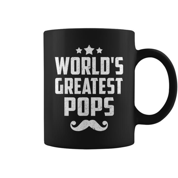 Pops Grandpa Gifts Worlds Greatest Pops  Gift For Mens Coffee Mug