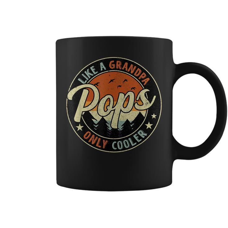 Pops Like A Grandpa Only Cooler Vintage Retro Fathers Day  Coffee Mug