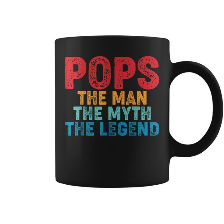 Pops The Man The Myth The Legend Fathers Day Grandpa  Coffee Mug