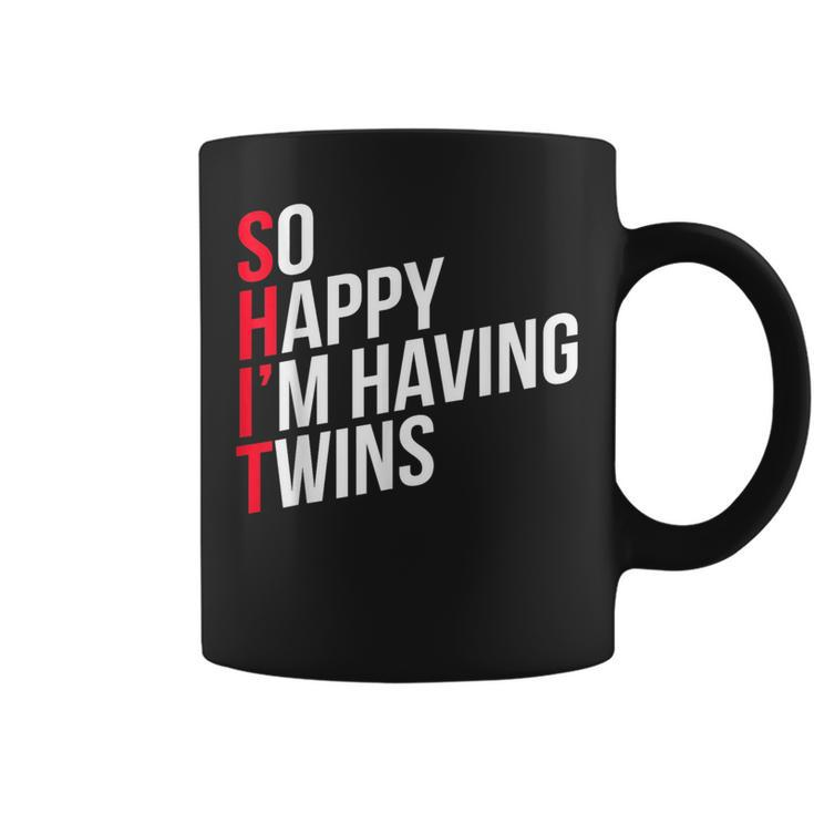 Pregnancy Announcement So Happy That Im Having Twins Funny  Coffee Mug