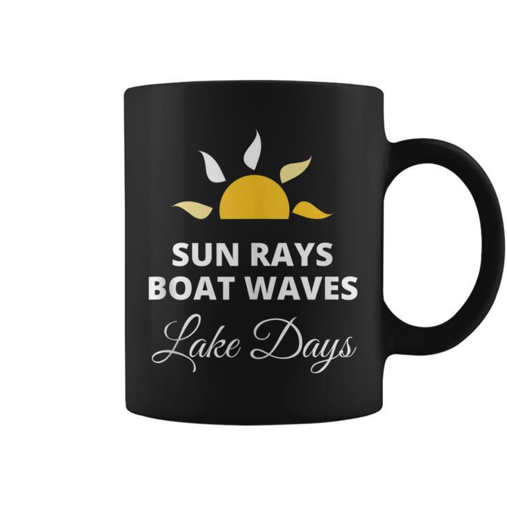 Preppy Nautical Anchor Gifts Sun Rays Boat Waves Lake Days  Coffee Mug