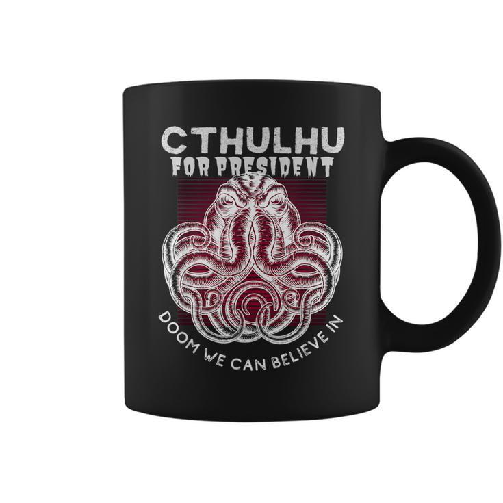 President Cthulhu 2024 Doom For All Funny Kraken Politics  Coffee Mug