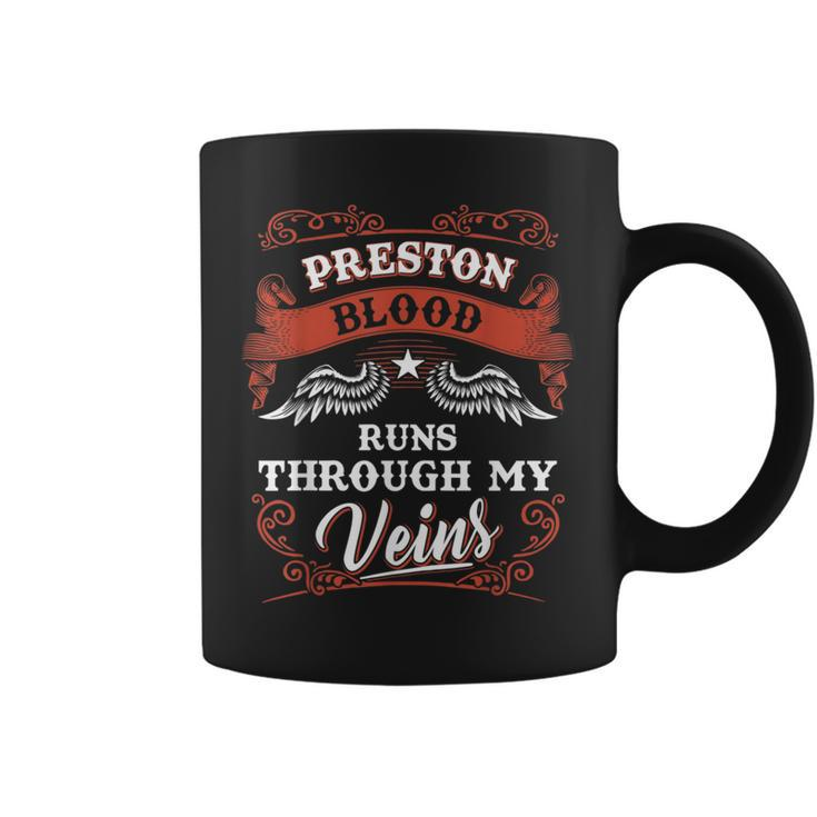 Preston Blood Runs Through My Veins Family Christmas Coffee Mug