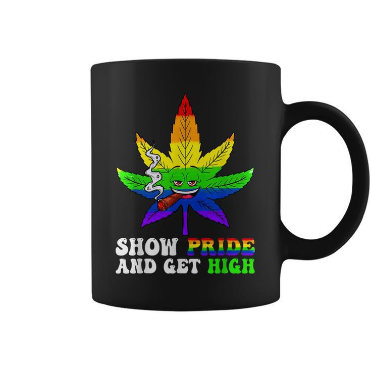 Pride And High Lgbt Weed Cannabis Lover Marijuana Gay Month  Coffee Mug