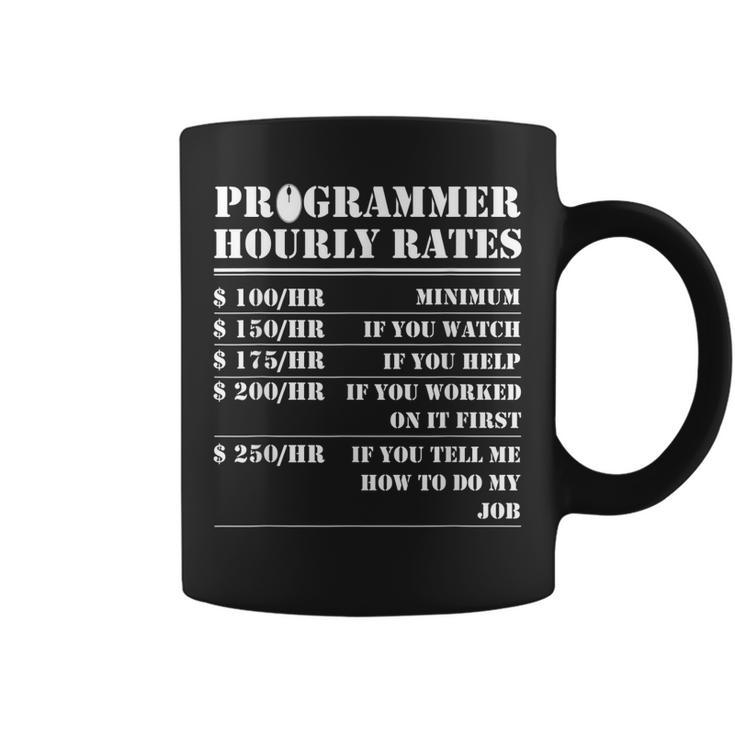 Programmer Hourly Rate Funny It Support Coder Labor Gifts  Coffee Mug