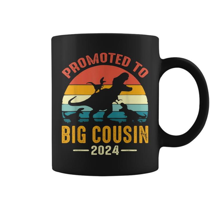 Promoted To Big Cousin 2024 Dinosaur T-Rex Coffee Mug