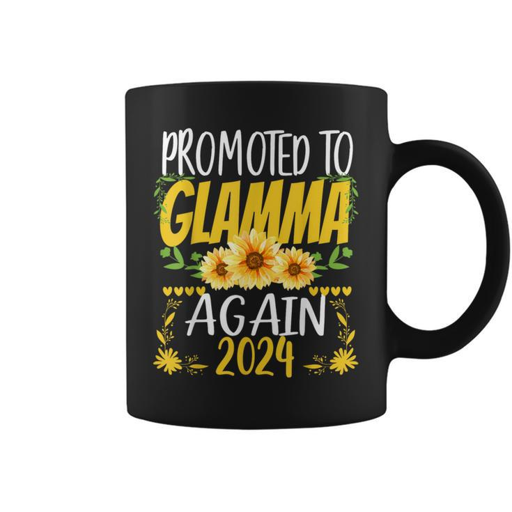 Promoted To Glamma Again 2024 Sunflower Matching Family Coffee Mug