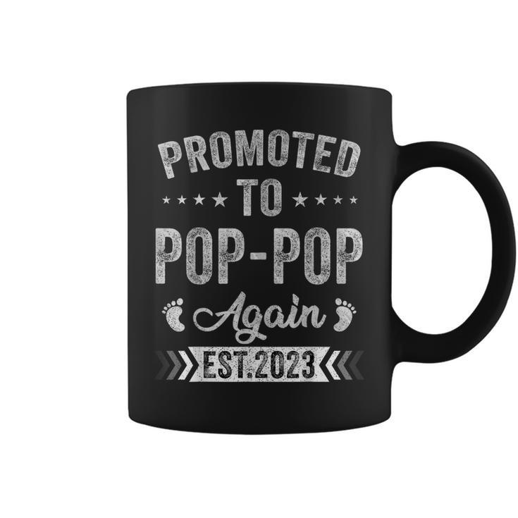 Promoted To Pop Pop Again Est 2023 Pregnancy Announcement Coffee Mug