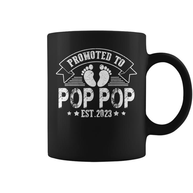 Promoted To Pop Pop Est 2023 Pregnancy Announcement Coffee Mug