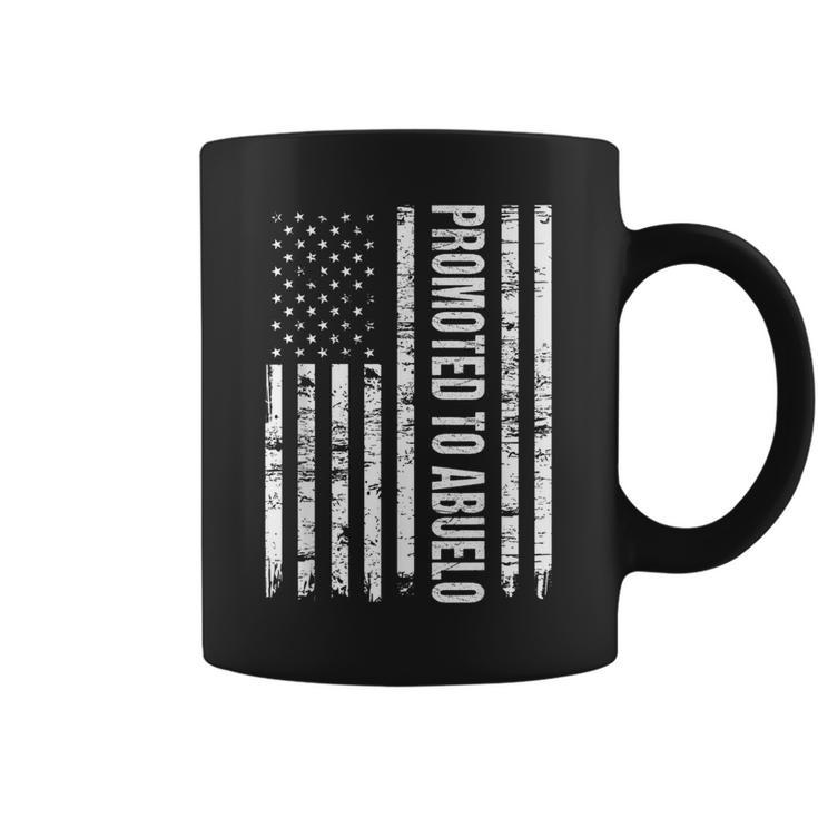 Promoted To Abuelo New Grandpa Vintage American Flag Gift  Coffee Mug