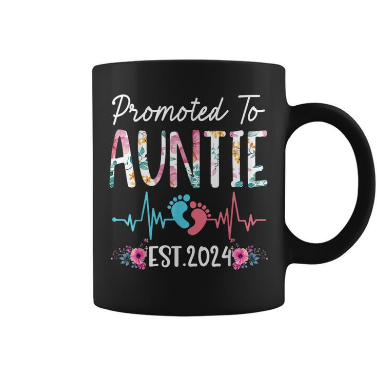 Promoted To Auntie Est 2024 Mothers Day First Time Mom  Coffee Mug