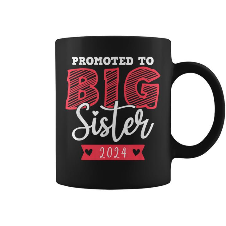 Promoted To Big Sister 2024 Announcement Kids Toddler Girls Gifts For Sister Funny Gifts Coffee Mug