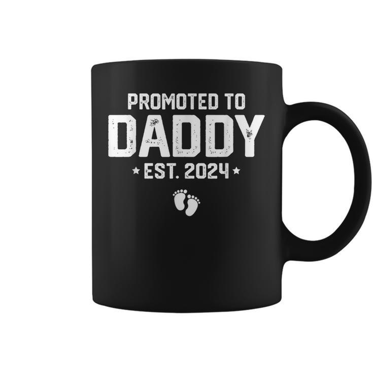 Promoted To Dad 2024 New Dad Fathers Day Soon Daddy  Coffee Mug