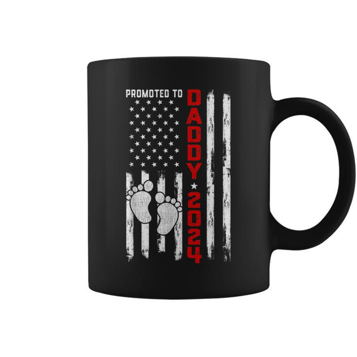 Promoted To Daddy 2024 First Time Fathers Day New Dad Gift Coffee Mug