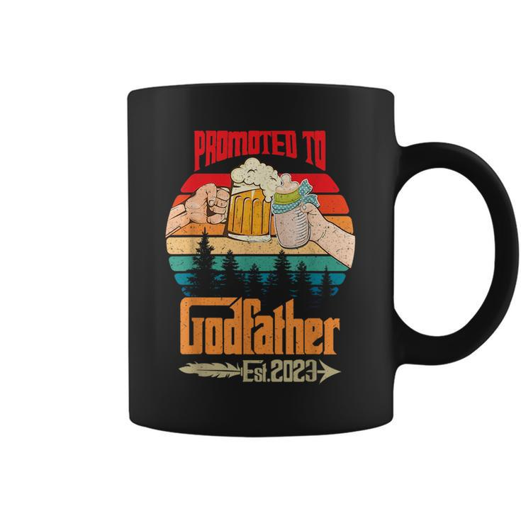 Promoted To Godfather Est 2023 Funny For New Godfather  Coffee Mug