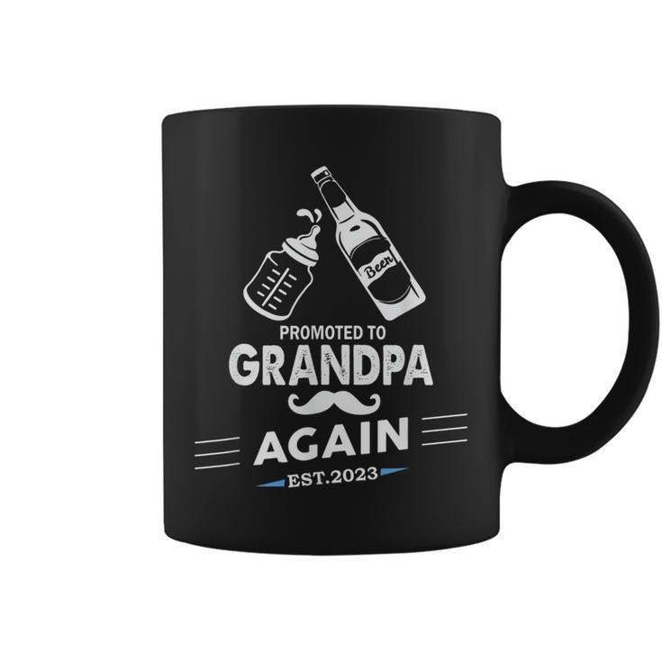 Promoted To Grandpa Again 2023 Baby Pregnancy Announcements  Coffee Mug