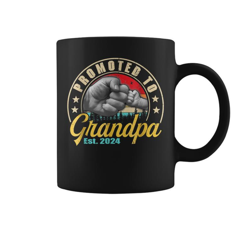 Promoted To Grandpa Est 2024 Men Vintage First Time Grandpa Coffee Mug