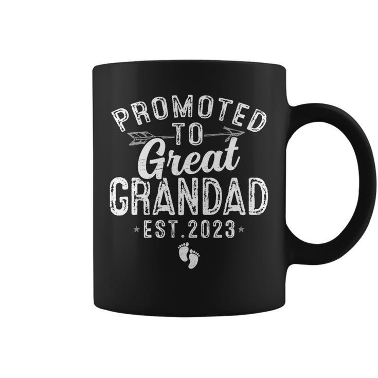 Promoted To Great Grandad Est 2023 Daddy Fathers Day   Daddy Funny Gifts Coffee Mug