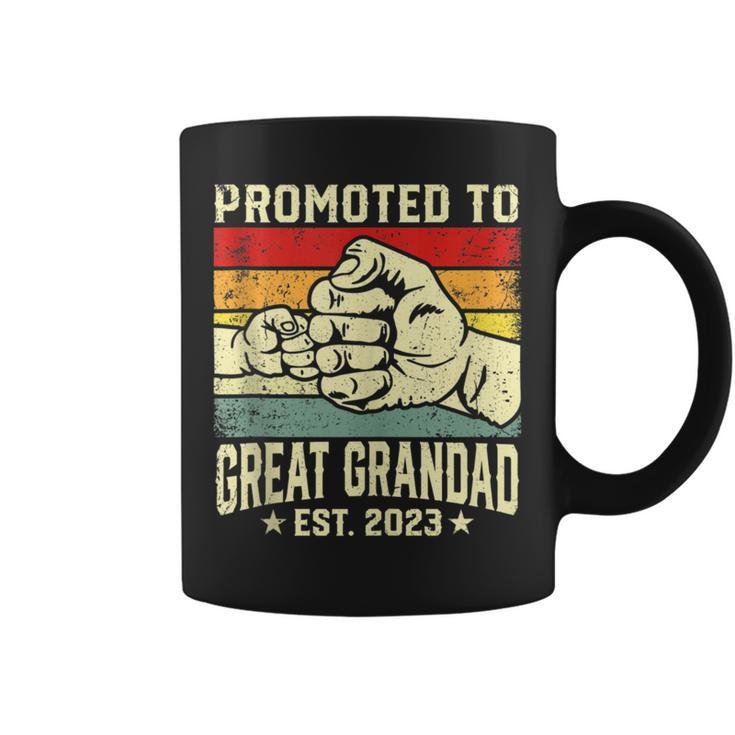 Promoted To Great Grandad Est 2023 Vintage New Dad  Funny Gifts For Dad Coffee Mug