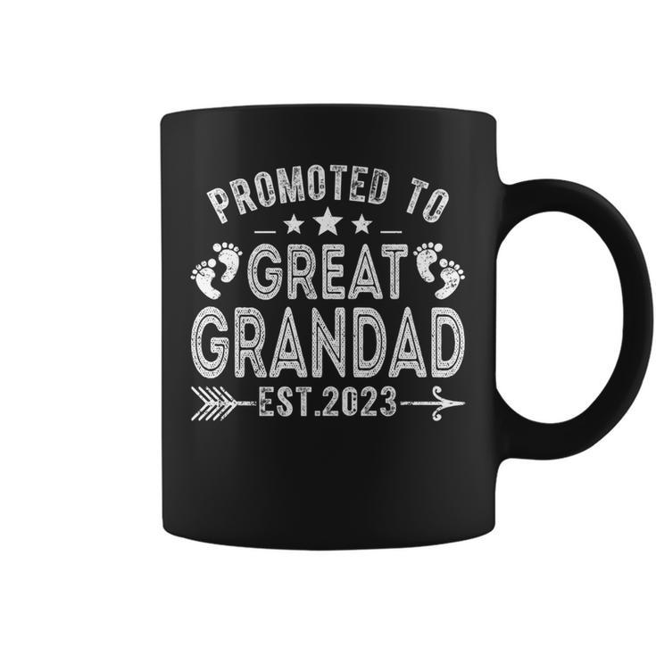 Promoted To Great Grandad Est2023 Vintage New Dad   Funny Gifts For Dad Coffee Mug