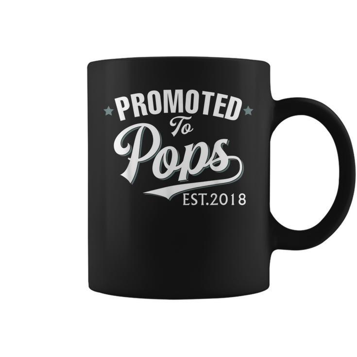 Promoted To Pops Est 2018 New Grandpa  Coffee Mug