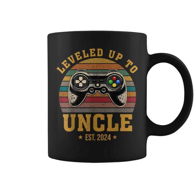 Promoted To Uncle Est 2024 Leveled Up To Daddy & Dad  Coffee Mug