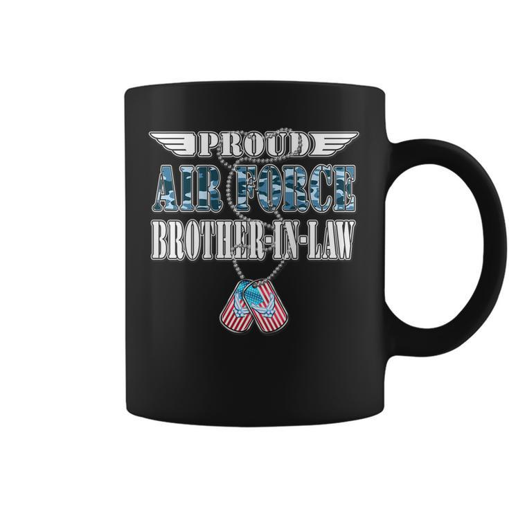 Proud Air Force Brotherinlaw Us Flag Dog Tag Wing Military  Gift For Mens Coffee Mug