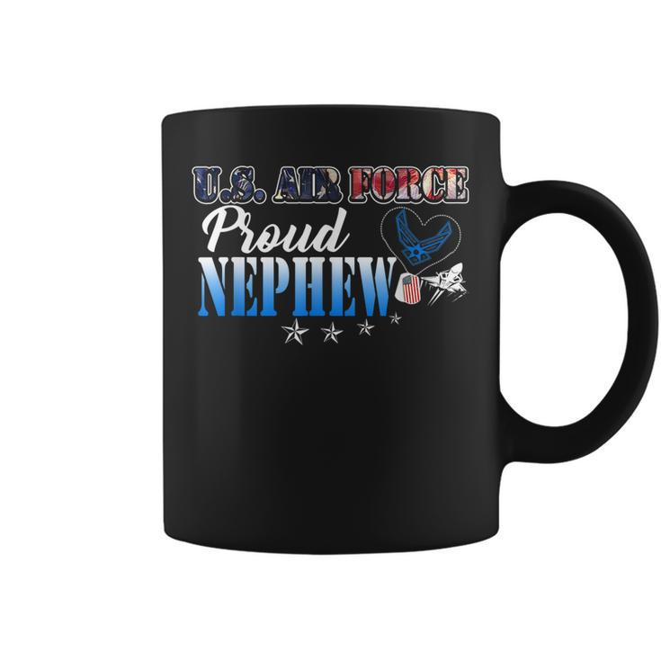 Proud Air Force Nephew Heart Military Family Gift Mens  Coffee Mug