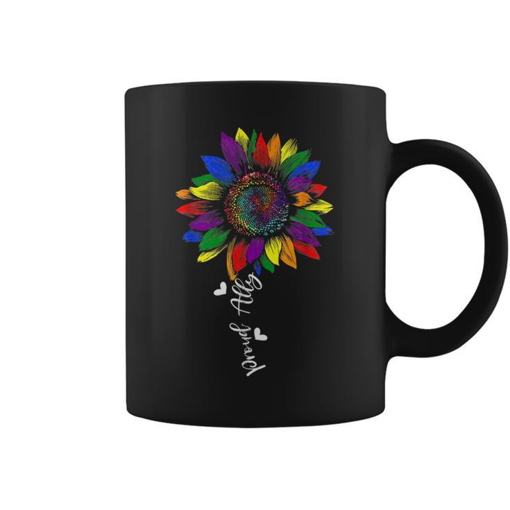 Proud Ally Rainbow Sunflower Lgbt Gay Lesbian Pride Gifts  Coffee Mug