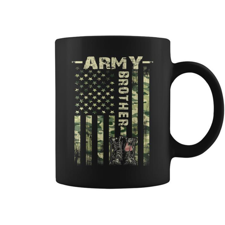 Proud Army Brother Gifts United States Flag Military Fathers  Coffee Mug