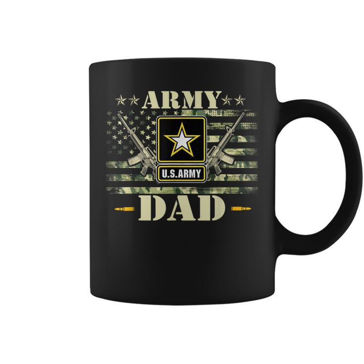 Proud Army Dad  United States Usa Flag Father  Gift For Mens Coffee Mug