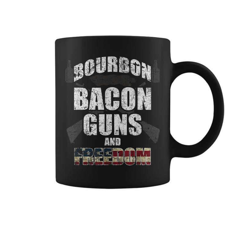 Proud Bourbon Bacon Guns Freedom Independence Day Coffee Mug