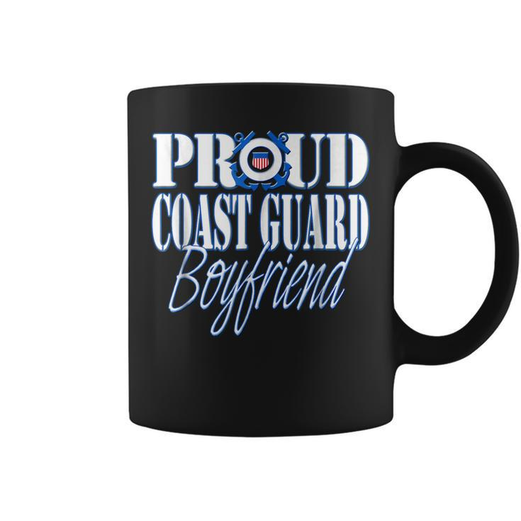 Proud Coast Guard Boyfriend Us Military  Men Funny Military Gifts Coffee Mug