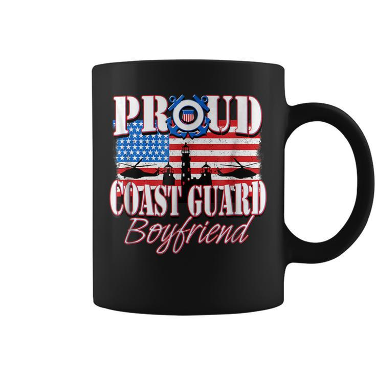 Proud Coast Guard Boyfriend Usa Flag  Men Usa Funny Gifts Coffee Mug