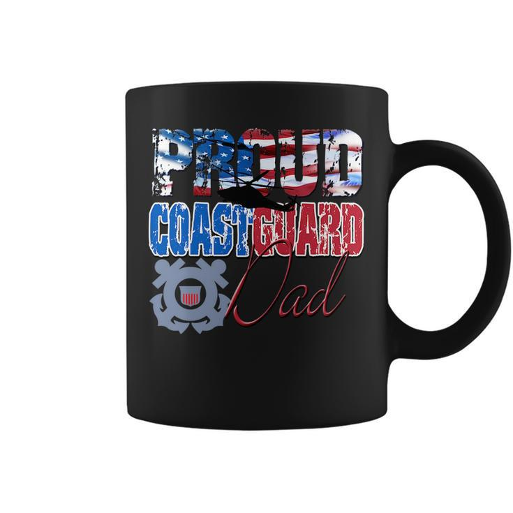 Proud Coast Guard Dad Patriotic  Fathers Day Men Patriotic Funny Gifts Coffee Mug