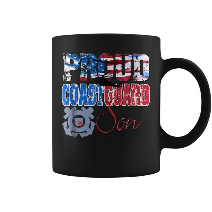 Proud Coast Guard Son Patriotic Usa Flag  Men Patriotic Funny Gifts Coffee Mug