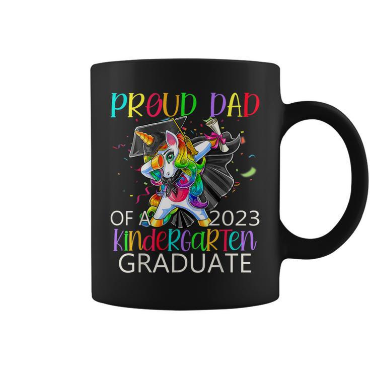 Proud Dad Of A 2023 Kindergarten Graduate Unicorn Dabbing  Coffee Mug
