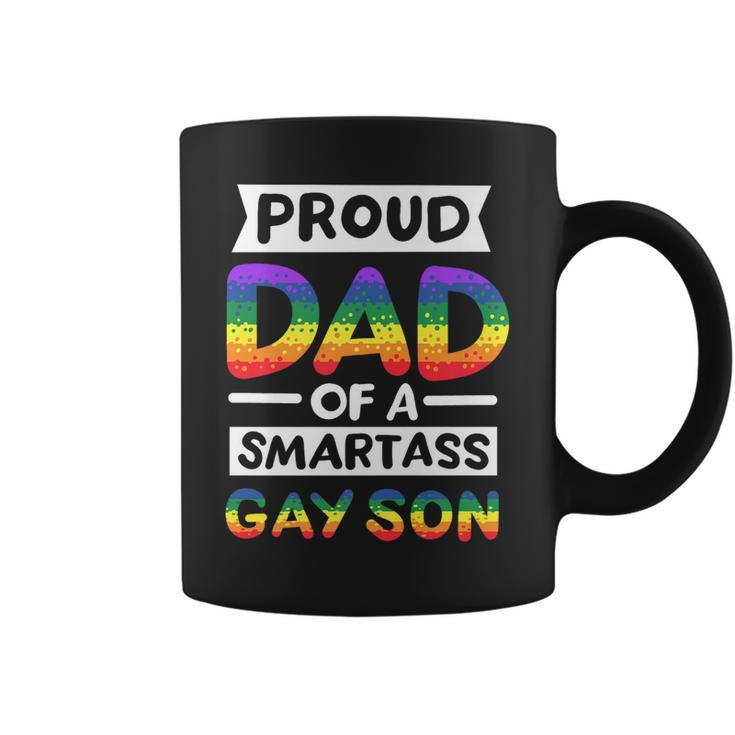 Proud Dad Of A Smartass Gay Son Funny Lgbt Pride Month Men   Coffee Mug