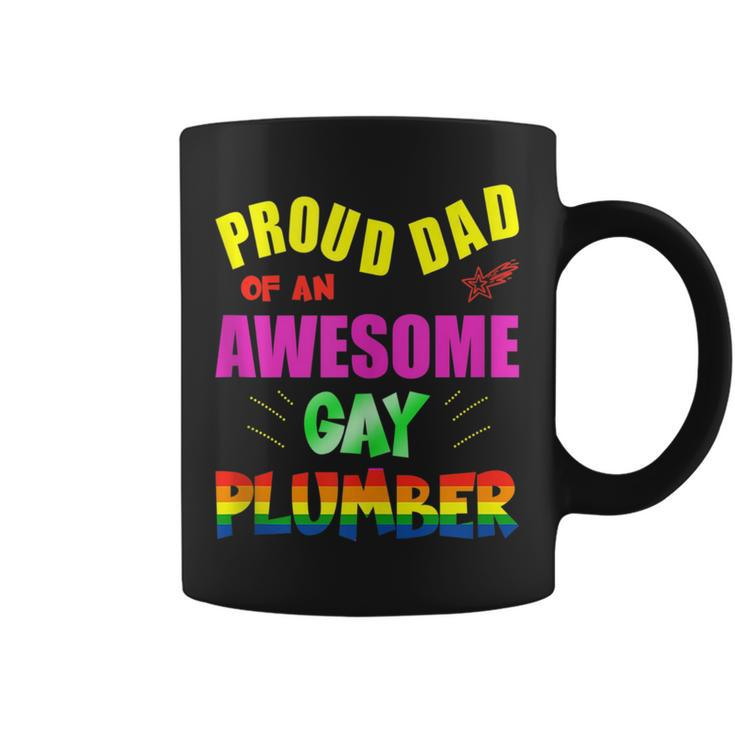 Proud Dad Of An Awesome Gay Plumber Lgbt Gay Pride  Coffee Mug