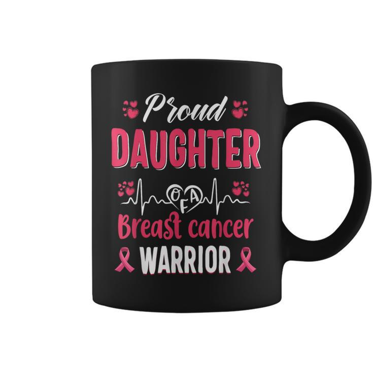 Proud Daughter Breast Cancer Warrior Awareness Pink Ribbon Coffee Mug