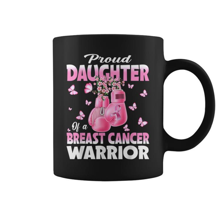 Proud Daughter Of A Breast Cancer Warrior Boxing Gloves Coffee Mug