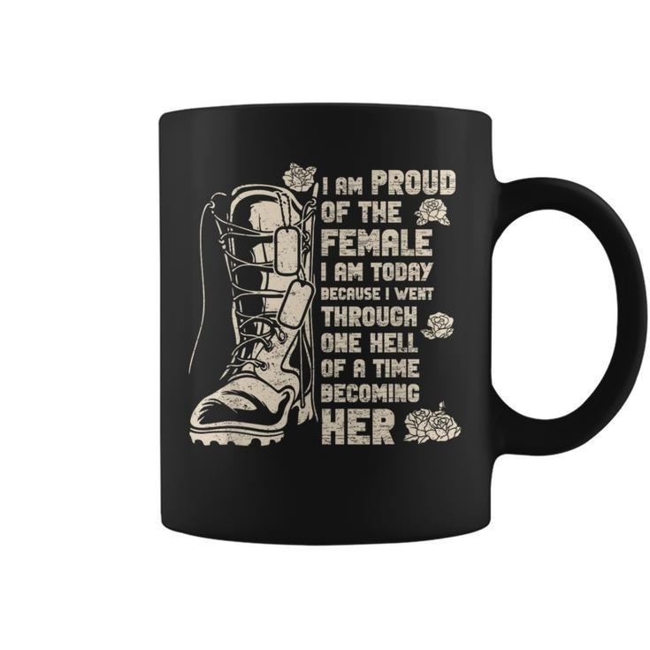 Proud Of The Female Boots Veteran Army Patriotic Men Coffee Mug
