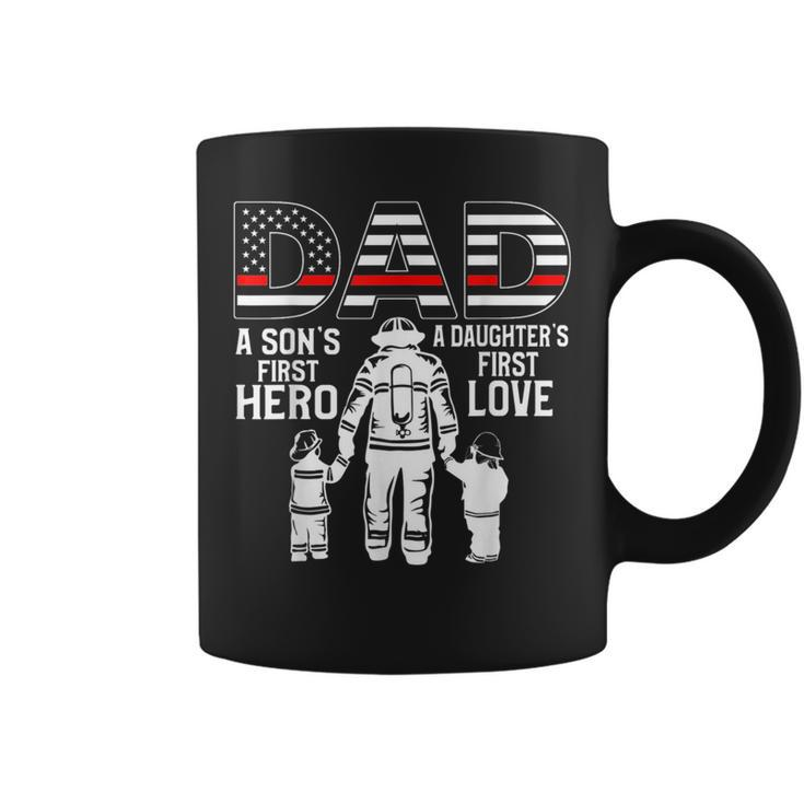 Proud Firefighter Dad Daddy Fireman Dad Father’S Day Men  Coffee Mug