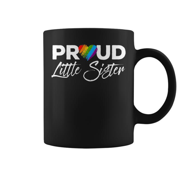 Proud Little Sister Gay Pride Month Lgbtq  Coffee Mug