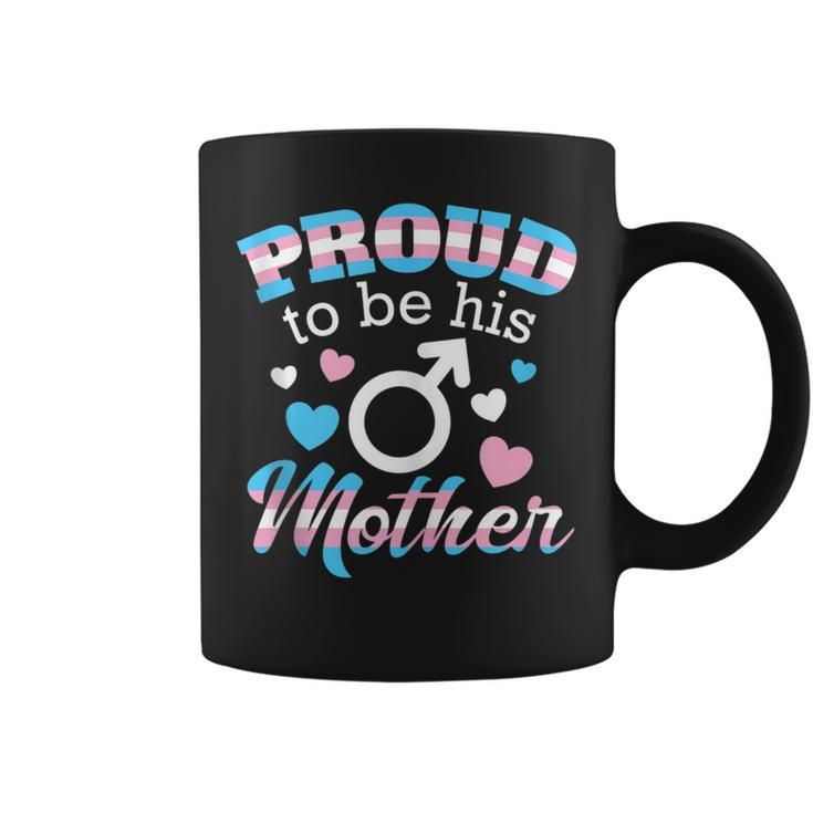 Proud Mom Transgender Son Trans Pride Flag Lgbtq Parent Ally Coffee Mug