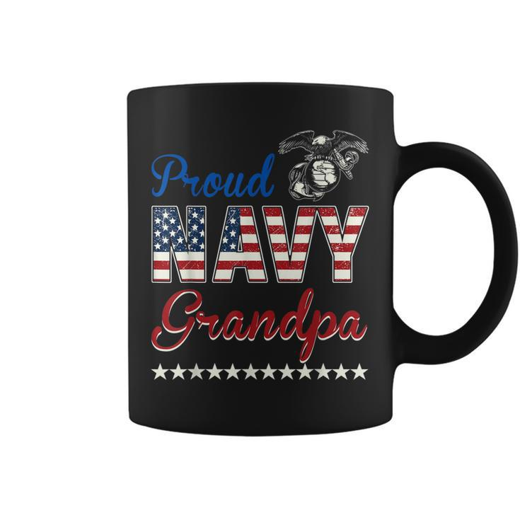 Proud Navy Grandpa Usa American Flag  Coffee Mug