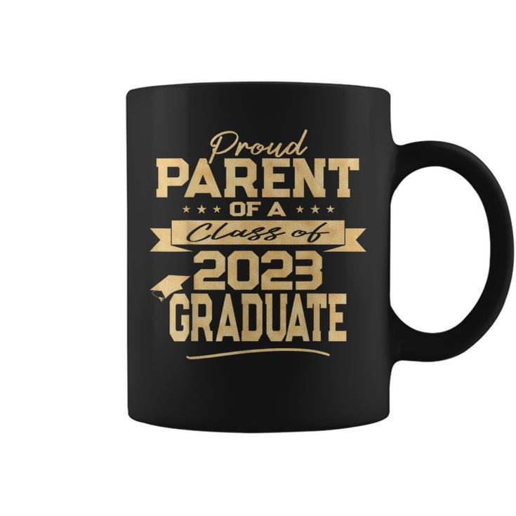 Proud Parent Of A Class Of 2023 Graduate Gold Text Coffee Mug