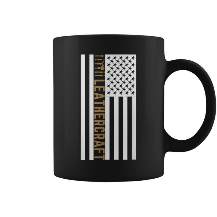 Proud Patriotic Leatherworker Leathercraft American Flag Coffee Mug